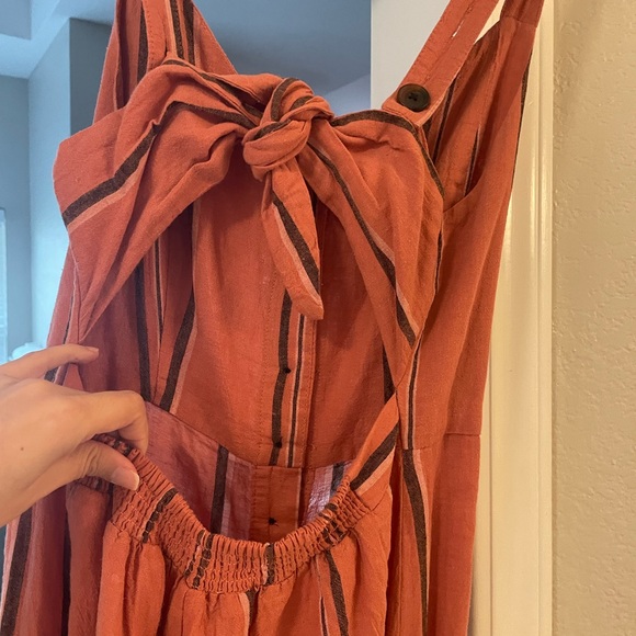 Urban Outfitters Linen Striped Button Detail Jumpsuit Flare Leg - Picture 5 of 7